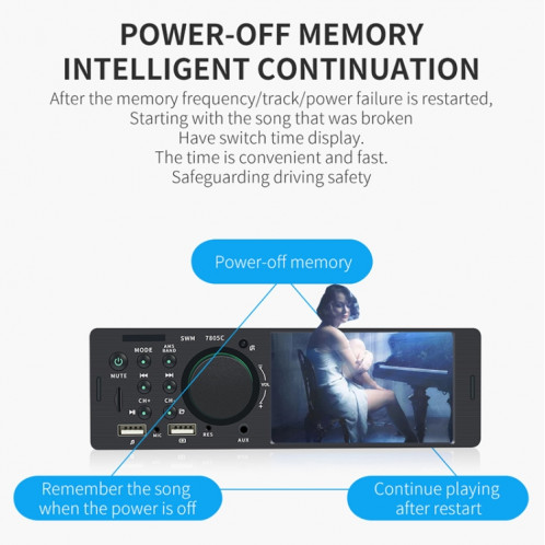 SWM-7805C 4.1 pouces écran tactile récepteur universel d'autoradio lecteur MP5, prise en charge de la carte FM et Bluetooth et TF avec télécommande SH3706425-022
