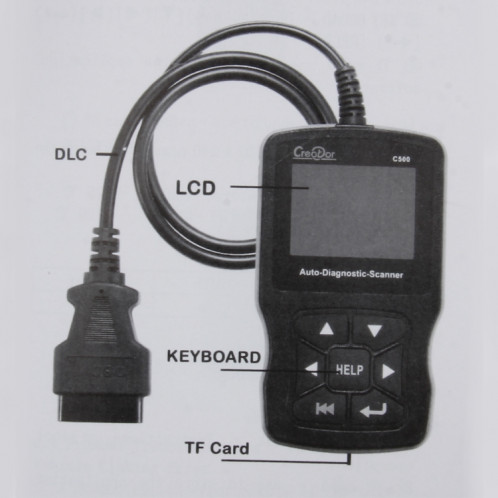 Scanner de code de C500 320 * 240 affichage de scanner de voiture de pixel d'erreur de scanner de scanner en ligne d'outil de diagnostic de voiture, supportent la carte d'écart-type SS4170733-07