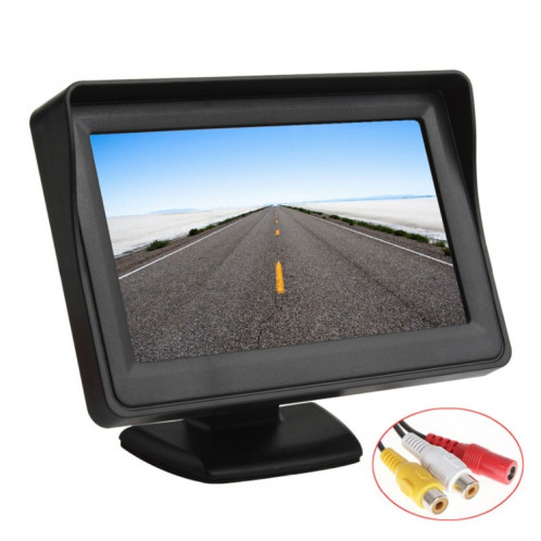 PZ601-C TFT LCD 2 entrées vidéo 4,3 pouces moniteur de stationnement 2 en 1 avec 648 * 488 pixels vue arrière caméra lentille en verre avec 6 m de câble vidéo RCA SH4202881-07