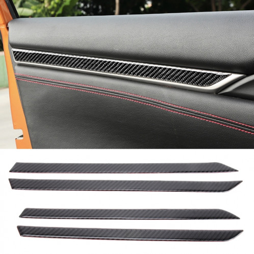 Autocollant décoratif DIY en fibre de carbone 3D pour garnitures de portes intérieures pour Honda Civic 10e génération SH4536334-06