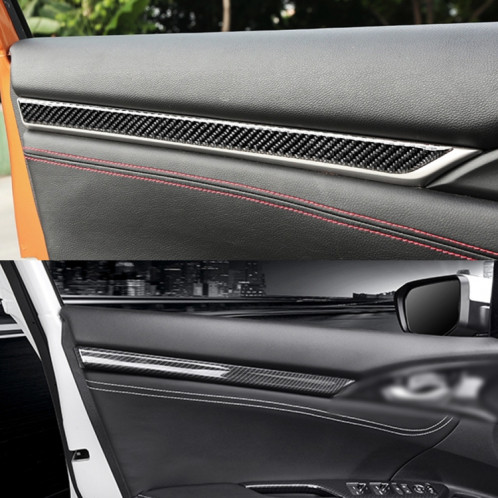Autocollant décoratif DIY en fibre de carbone 3D pour garnitures de portes intérieures pour Honda Civic 10e génération SH4536334-06