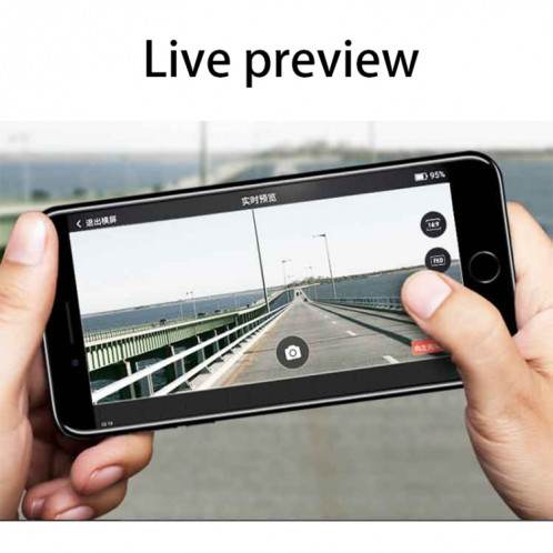 Mini Voiture Dash Caméra WiFi Moniteur Full HD Enregistreur Dashcam Enregistreur Vidéo Caméscope Détection de Mouvement, Soutien TF Carte et Android et IOS SH45731312-013