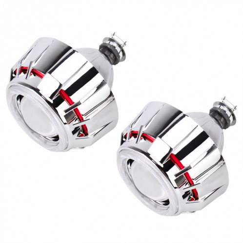 Phare de lentille de projecteur bi-xénon IPHCAR G262 H1 3.0 pouces 12V avec décoration d'angle exquis pour la conduite à droite (rouge) SH740R1012-015