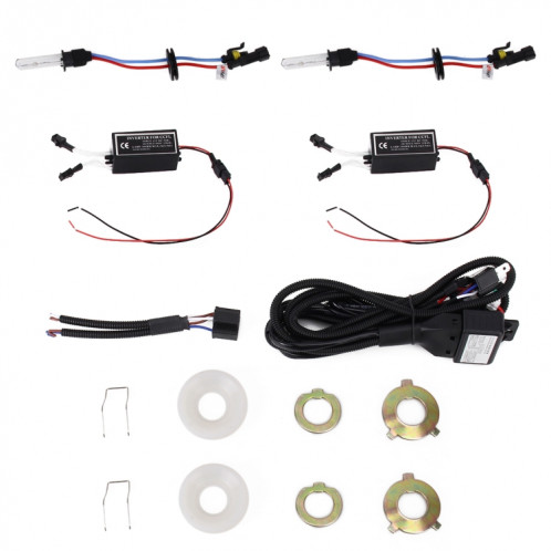 Phare de lentille de projecteur bi-xénon IPHCAR G262 H1 3.0 pouces 12V avec décoration d'angle exquis pour la conduite à droite (rouge) SH740R1012-015