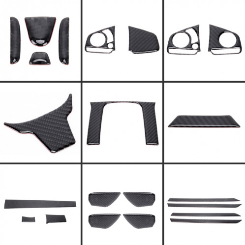 9 dans 1 kits entiers d'autocollants de garniture de fibre de carbone pour Honda Civic SH48461755-014