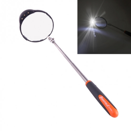 Miroir d'inspection châssis de véhicule à caméra rétractable avec 3 LEDs LED 5 mm LED, diamètre du miroir: 82 mm, longueur d'extension maximale: 760 mm SM52675-011