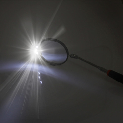 Miroir d'inspection châssis de véhicule à caméra rétractable avec 3 LEDs LED 5 mm LED, diamètre du miroir: 82 mm, longueur d'extension maximale: 760 mm SM52675-011