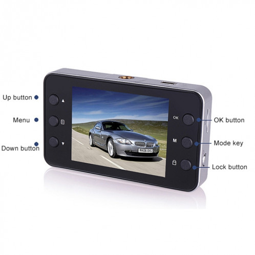 K6000 2,3 pouces 120 degrés grand angle Full HD 1080P DVR vidéo pour voiture, prise en charge de la carte TF (32 Go max) / détection de mouvement, avec 2 lumières de remplissage de vision nocturne SH55401835-011