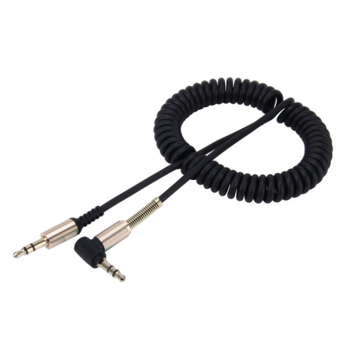 3.5mm 3 pôles Mâle à Mâle Audio AUX Câble enroulable rétractable, Longueur: 1.5m (Noir) S3728B924-04