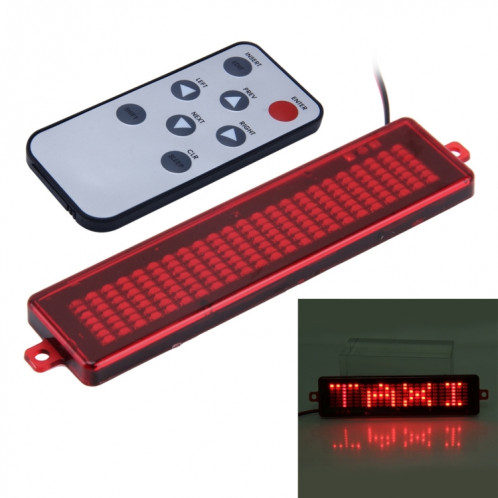 Panneau de signalisation programmable de message de vitrine de voiture de CC 12V LED faisant défiler l'affichage avec la télécommande (lumière rouge) SH76RL732-07