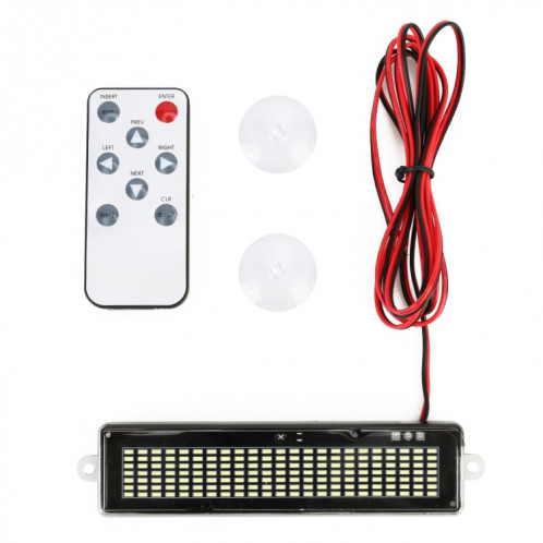 DC 12V voiture LED panneau de message de vitrine programmable panneau d'éclairage d'affichage à défilement avec télécommande (lumière blanche) SH76WL1841-010