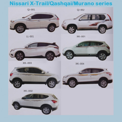 La voiture de marque de bande décorative de corps de 3 PCS SUV rationalisent l'autocollant brillant pour la série de Honda CRV Nissarl X-Trail / Qashqai / Murano SH66771021-011