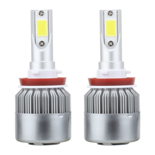 2 PCS H8 / H9 / H11 18W 1800 LM 6000K IP68 Casnbus phare de voiture à courant constant LED avec 2 lampes COB, DC 9-36V (lumière blanche) SH05WL713-07