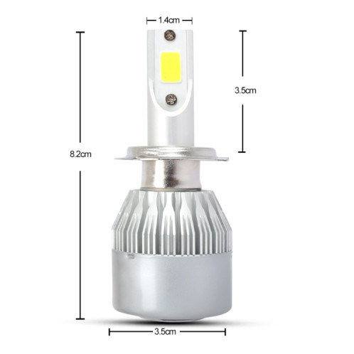 2 PCS H7 18W 1800 LM 8000K IP68 Casnbus phare à courant constant de voiture LED avec 2 lampes COB, DC 9-36V (lumière bleue glacée) SH06BB580-011