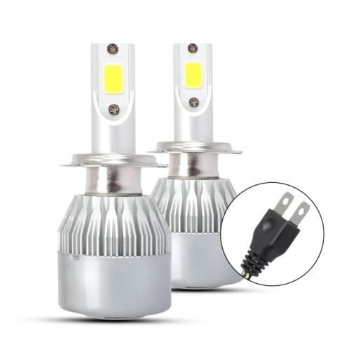 2 PCS H7 18W 1800 LM 3000K IP68 Casnbus phare de voiture à courant constant LED avec 2 lampes COB, DC 9-36V (lumière dorée) SH06JL1817-011