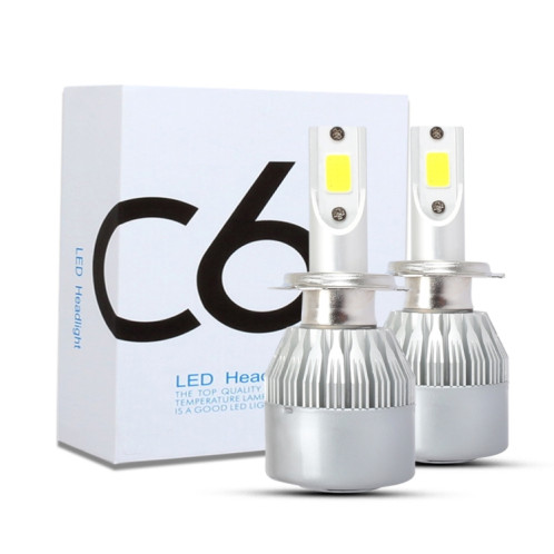 2 PCS H7 18W 1800 LM 3000K IP68 Casnbus phare de voiture à courant constant LED avec 2 lampes COB, DC 9-36V (lumière dorée) SH06JL1817-011