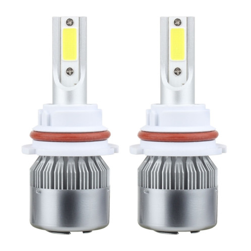 2 PCS 9007 18W 1800 LM 6000K IP68 Casnbus phare à courant constant de voiture LED avec 2 lampes COB, DC 9-36V (lumière blanche) SH07WL42-07