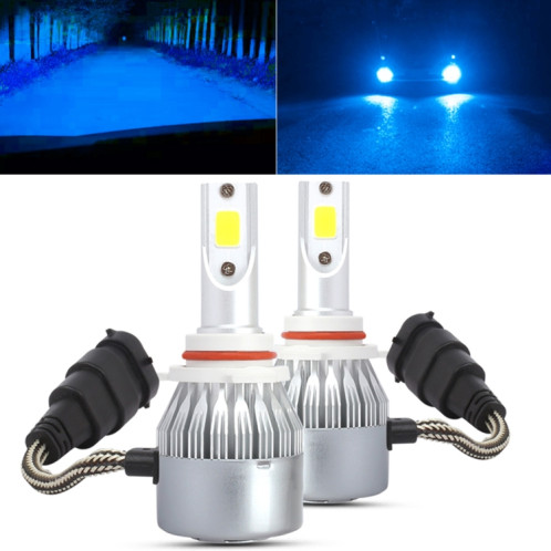 2 PCS 9005 18W 1800 LM 8000K IP68 Casnbus phare à courant constant de voiture LED avec 2 lampes COB, DC 9-36V (lumière bleue glacée) SH08BB950-011