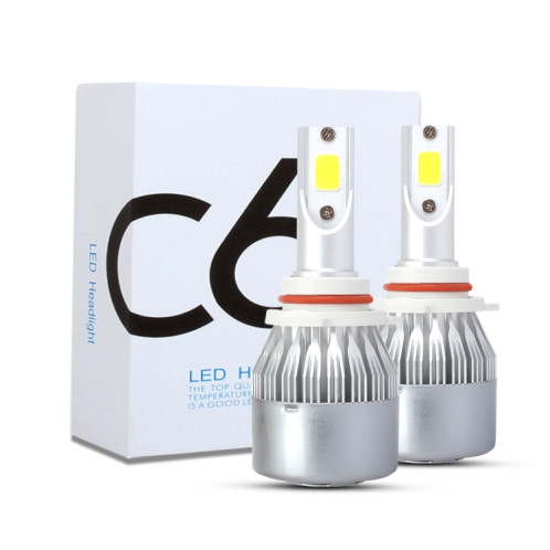 2 PCS 9006 18W 1800 LM 8000K IP68 Casnbus phare à courant constant de voiture LED avec 2 lampes COB, DC 9-36V (lumière bleue glacée) SH09BB1219-011