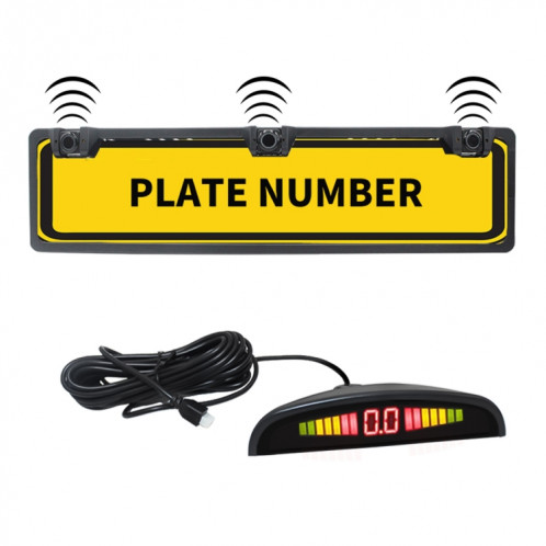 Capteurs de stationnement de cadre de plaque d'immatriculation de voiture PZ300L Europe Radar de recul avec 3 détecteurs de radar SH7147410-08