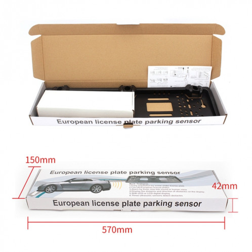 Capteur de stationnement de cadre de plaque d'immatriculation de voiture sans fil Europe PZ300L-W Radar de recul avec 3 détecteurs Radar SH71481032-08