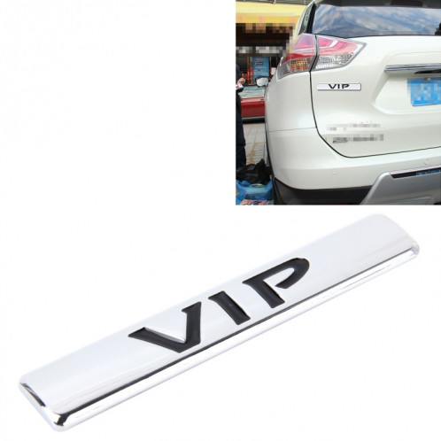 Autocollants VIP Auto VIP Autocollants de voiture autocollants 3D autocollants de voiture logo VIP mode en métal, taille: 9.5 * 1.5cm (Argent) SH301S260-05