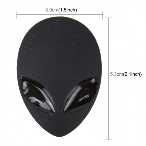 Autocollant en forme de tête de magicien Autocollants de voiture de mode en métal 3D (noir) SH307B1224-06