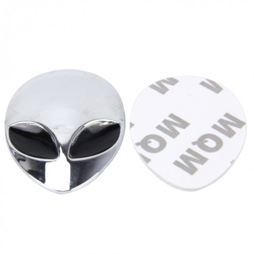 Autocollant auto en forme de tête d'assistante 3D, autocollants de voitures de mode en métal (argent) SH307S1409-06