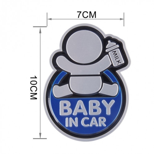 Bébé dans la voiture Happy Drinking Milk Infant Adoreable Style Autocollant sans voiture (Bleu) SH512L202-05