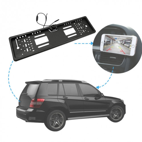 PZ421-WF Europe cadre de plaque d'immatriculation de voiture caméra de vue arrière WIFI de 170 degrés SH75251585-010