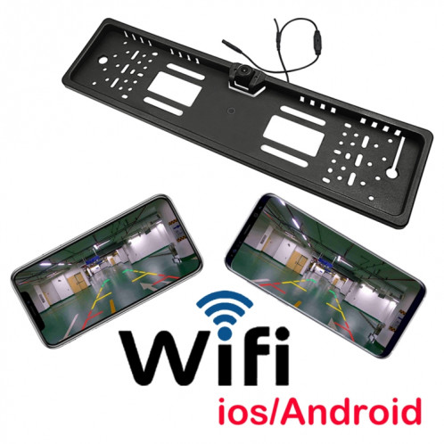 PZ421-WF Europe cadre de plaque d'immatriculation de voiture caméra de vue arrière WIFI de 170 degrés SH75251585-010