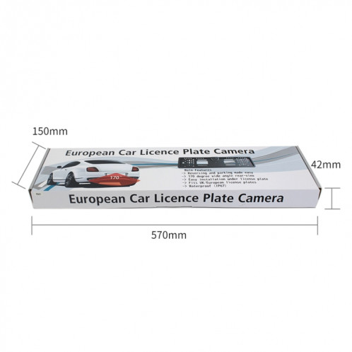 PZ421-WF Europe cadre de plaque d'immatriculation de voiture caméra de vue arrière WIFI de 170 degrés SH75251585-010