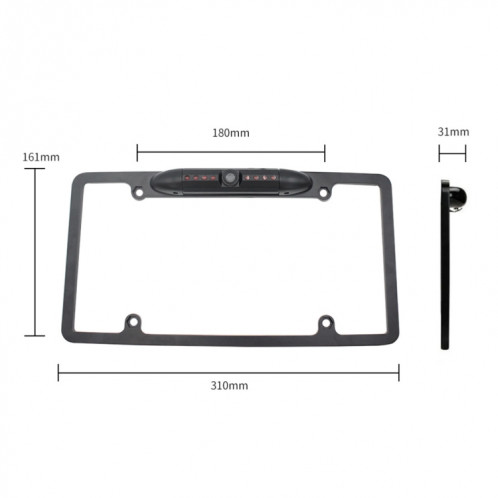 PZ422 America Cadre de plaque d'immatriculation de voiture Caméra de recul de 120 degrés SH75851648-010