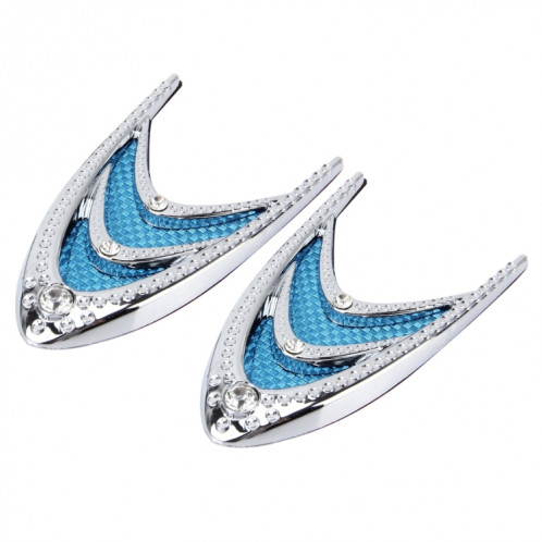 Autocollant décoratif en plastique pour voiture, 2 PCS, Taille: 10.0 x 5.0cm (Argent + Bleu) SH86701012-06