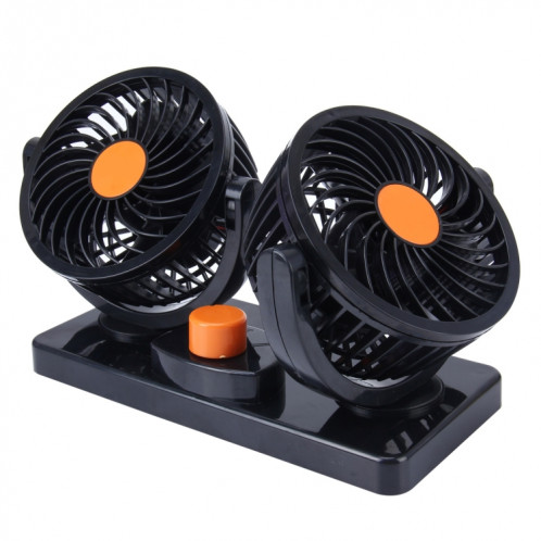 Huxin HX-T304 10 W 360 Degrés Rotation Réglable Deux Têtes À Faible Bruit Mini Ventilateur De Voiture Électrique, DC 24 V SH8708823-09