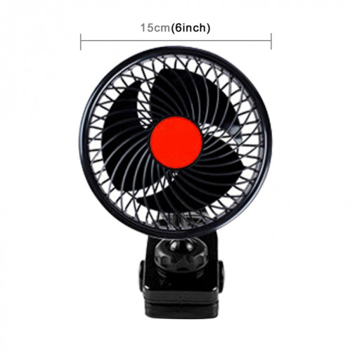 Huxin HX-T604E 12 W 6 pouces 360 degrés réglable Clip de rotation une tête à faible bruit Mini voiture électrique ventilateur avec commutateur à rouleau, DC24V SH88491552-07