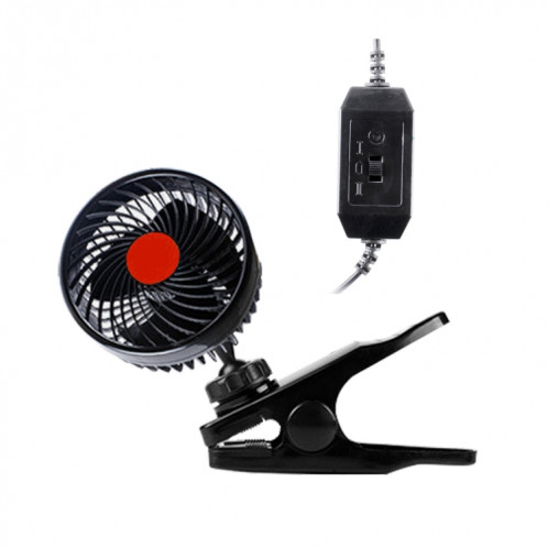 Huxin HX-T604E 12 W 6 pouces 360 degrés réglable Clip de rotation une tête à faible bruit Mini voiture électrique ventilateur avec commutateur à rouleau, DC24V SH88491552-07