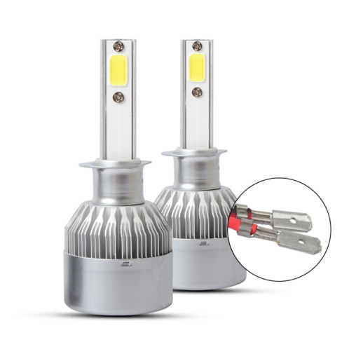 2 PCS H1 18W 1800 LM 3000K IP68 Canbus phare de voiture à courant constant LED avec 2 lampes COB, DC 9-36V (lumière dorée) SH10JL1723-011
