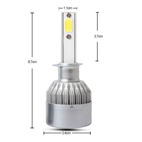 2 PCS H1 18W 1800 LM 3000K IP68 Canbus phare de voiture à courant constant LED avec 2 lampes COB, DC 9-36V (lumière dorée) SH10JL1723-011