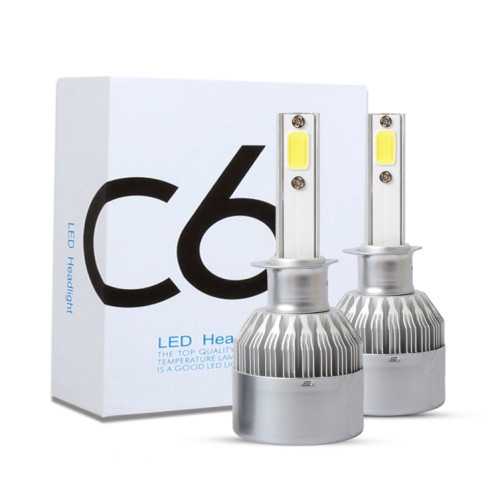 2 PCS H1 18W 1800 LM 3000K IP68 Canbus phare de voiture à courant constant LED avec 2 lampes COB, DC 9-36V (lumière dorée) SH10JL1723-011