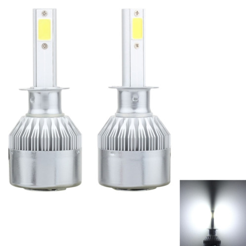 2 PCS H1 18W 1800 LM 6000K IP68 Canbus phare de voiture à courant constant LED avec 2 lampes COB, DC 9-36V (lumière blanche) SH10WL574-08
