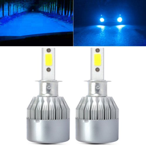 2 PCS H3 18W 1800 LM 8000K IP68 Canbus phare de voiture à courant constant LED avec 2 lampes COB, DC 9-36V (lumière bleue glacée) SH11BB1939-011