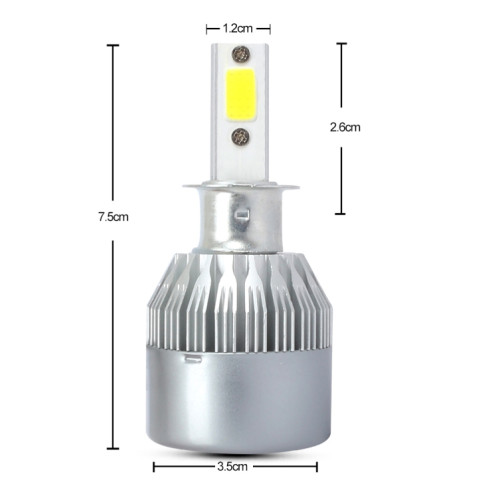 2 PCS H3 18W 1800 LM 8000K IP68 Canbus phare de voiture à courant constant LED avec 2 lampes COB, DC 9-36V (lumière bleue glacée) SH11BB1939-011