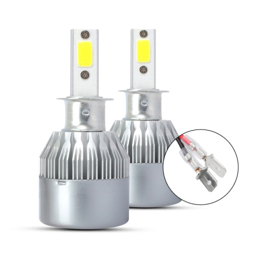 2 PCS H3 18W 1800 LM 3000K IP68 Canbus phare LED de voiture à courant constant avec 2 lampes COB, DC 9-36V (lumière dorée) SH11JL1692-011