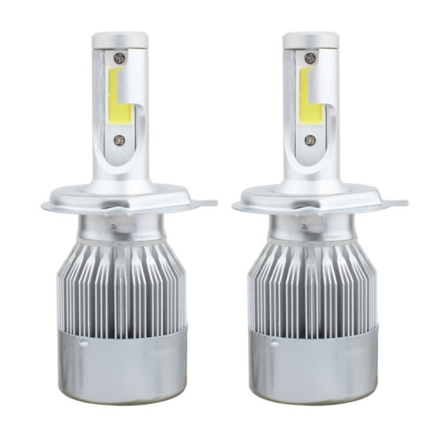 2 PCS H4 18W 1800 LM 6000K IP68 Canbus phare LED de voiture à courant constant avec 2 lampes COB, DC 9-36V (lumière blanche) SH12WL1274-08