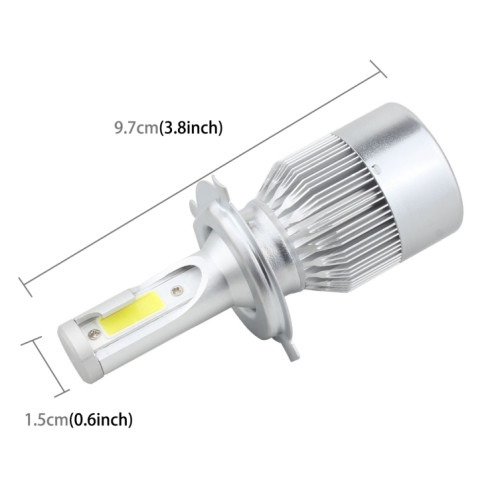 2 PCS H4 18W 1800 LM 6000K IP68 Canbus phare LED de voiture à courant constant avec 2 lampes COB, DC 9-36V (lumière blanche) SH12WL1274-08