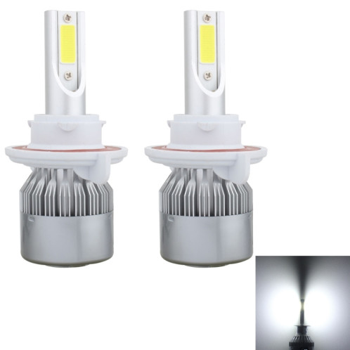 2 PCS H13 18W 1800 LM 6000K IP68 Canbus phare de voiture à courant constant LED avec 2 lampes COB, DC 9-36V (lumière blanche) SH13WL1974-07