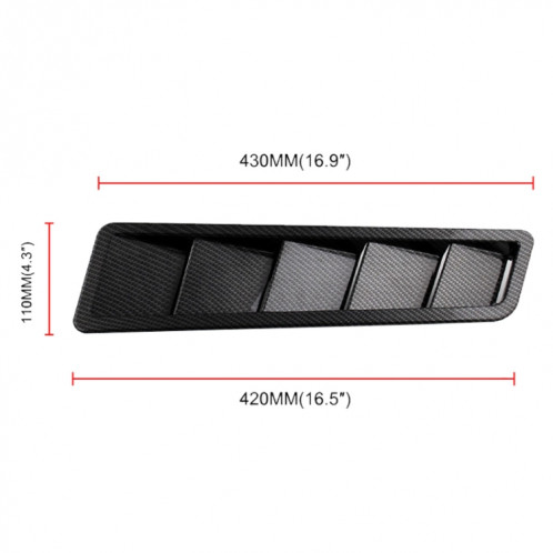 2 PCS Prise d'air universelle de voiture Capot Capot Paralume Ventilateur Panneau de garniture de refroidissement Ensemble (Noir de fibre de carbone) SH30FB685-08