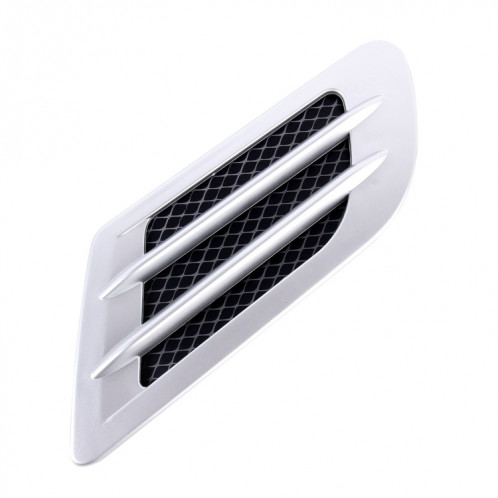 2 PCS Euro Style Débit d'air décoratif Admission Turbo Capot Couvercle de grille de ventilation latérale avec autocollant autocollant (Argent) SH914S1206-06
