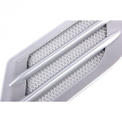 2pcs style euro en métal flux décoratif prise d'air turbo capot capuchon côté couvercle de la grille d'aération avec autocollant auto-adhésif (gris) SH915H1904-06